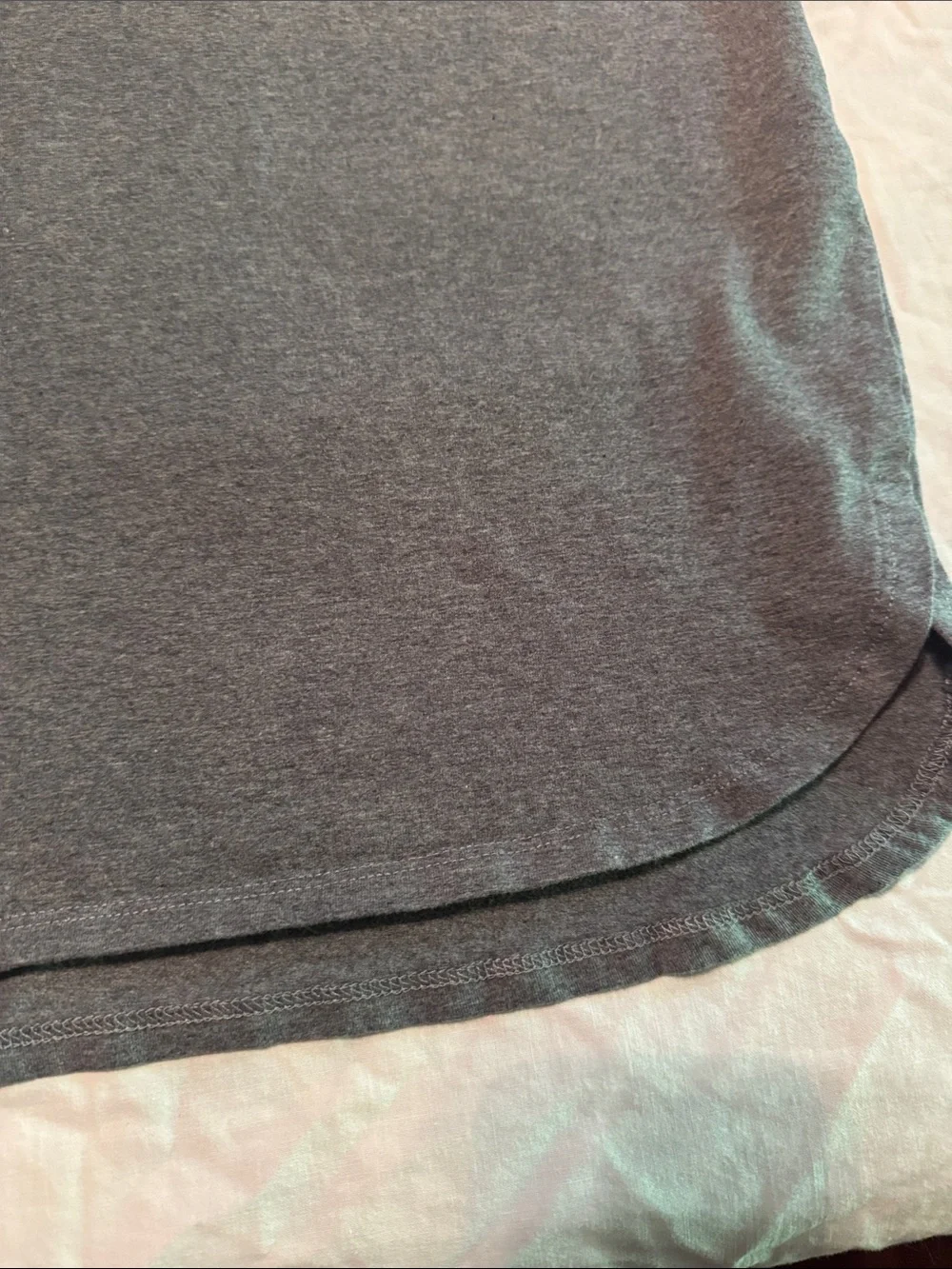 Eileen Fisher Heathered Gray Capped Sleeve Organic Cotton T-Shirt Dress PM